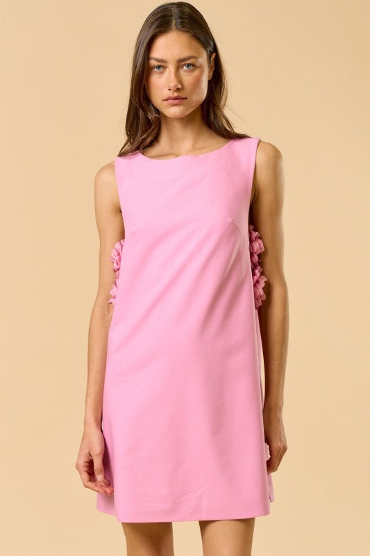 Pink Flower Mini Dress