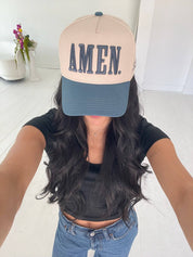 Slate Blue AMEN. Trucker Hat