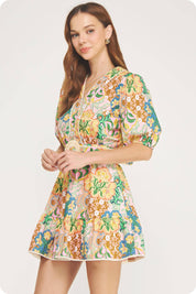Garden Party Belted Mini Dress
