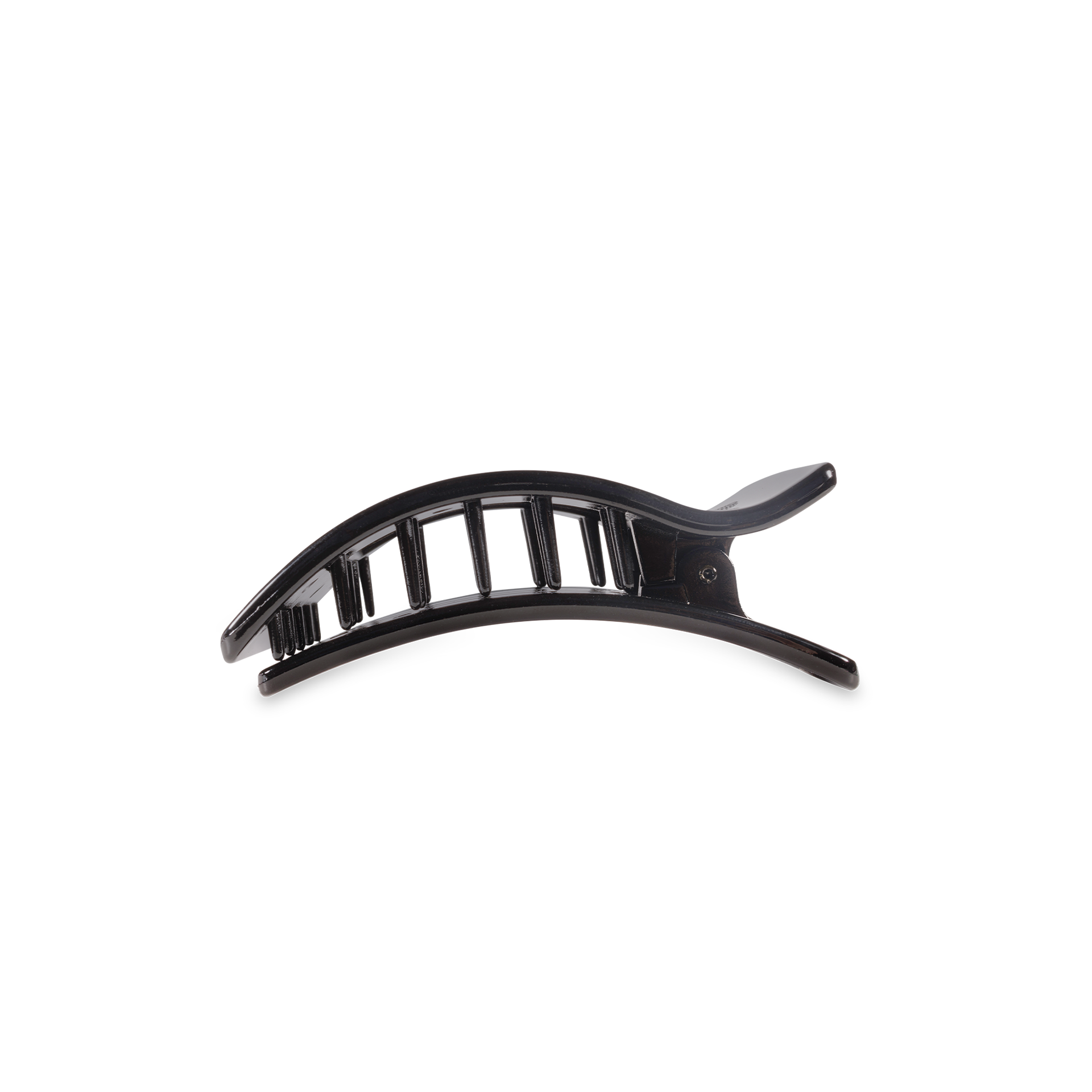 Jet Black Small Flat Rectangle Hair Clip