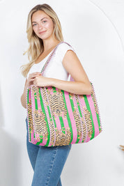 Green Tiger Reversible Quilted Tote Bag