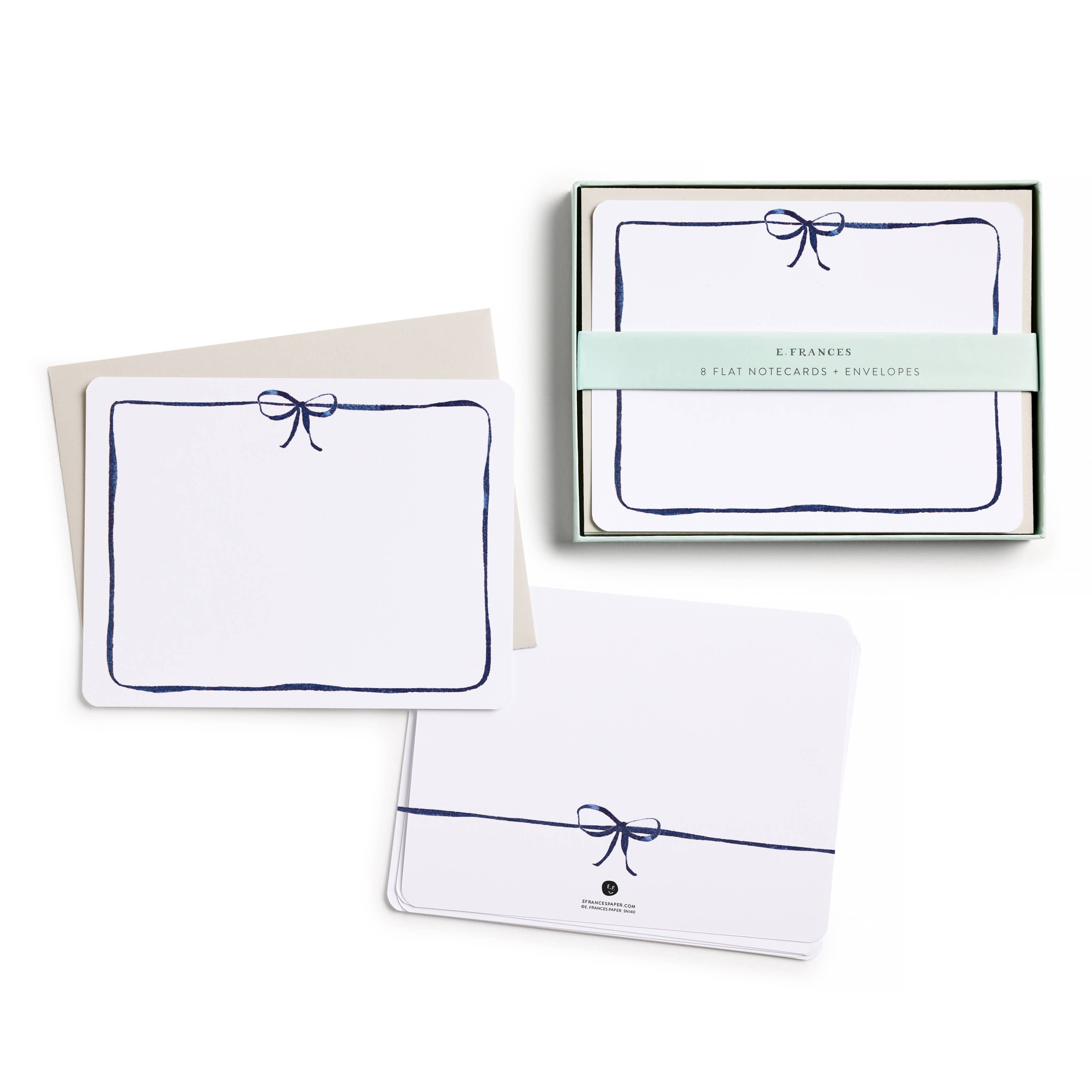 Navy Bow Flat Note Set
