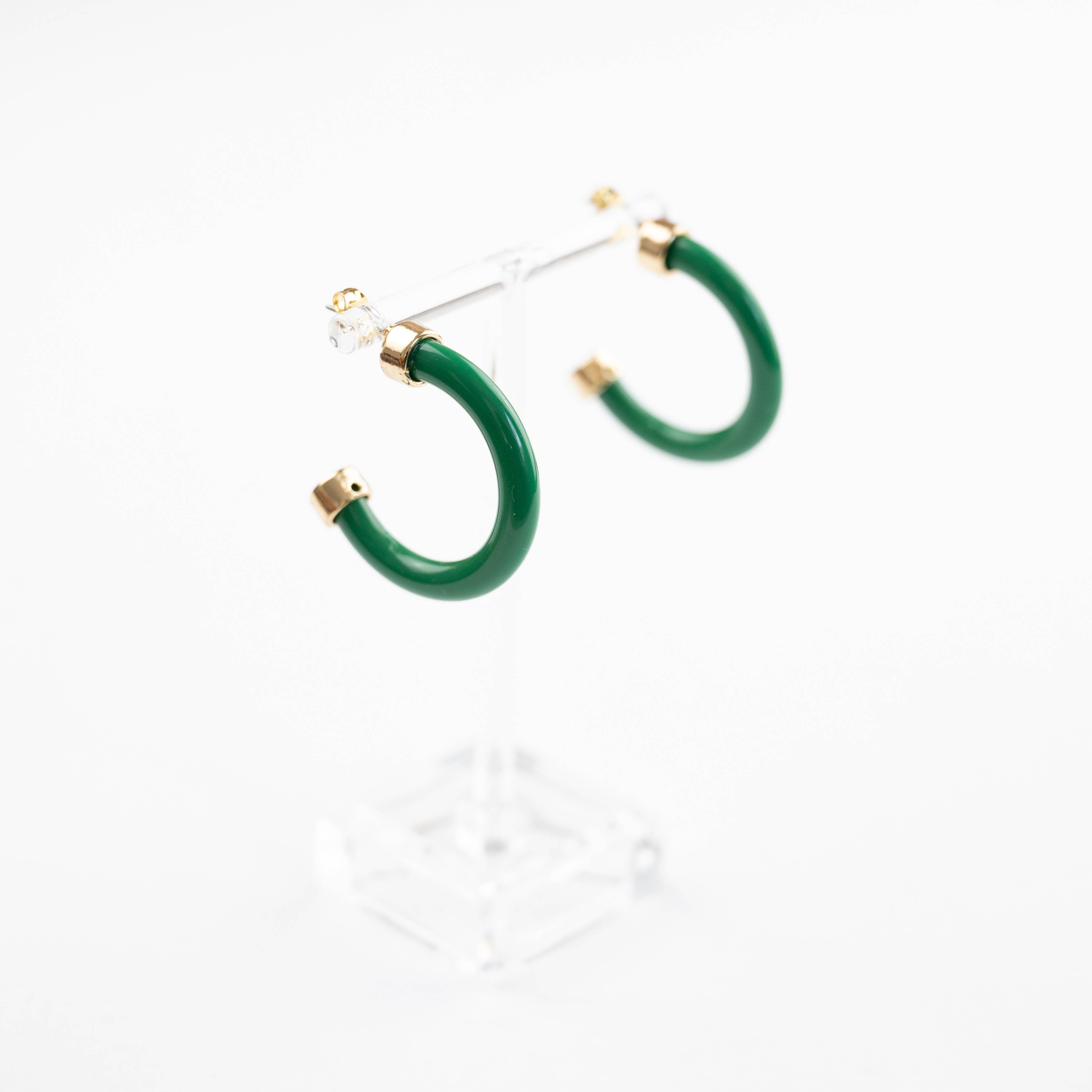 Kelly Green Small Hoop Earrings