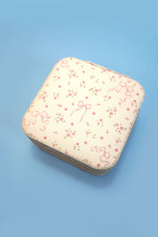 White Bow Jewelry Organizer Travel Case