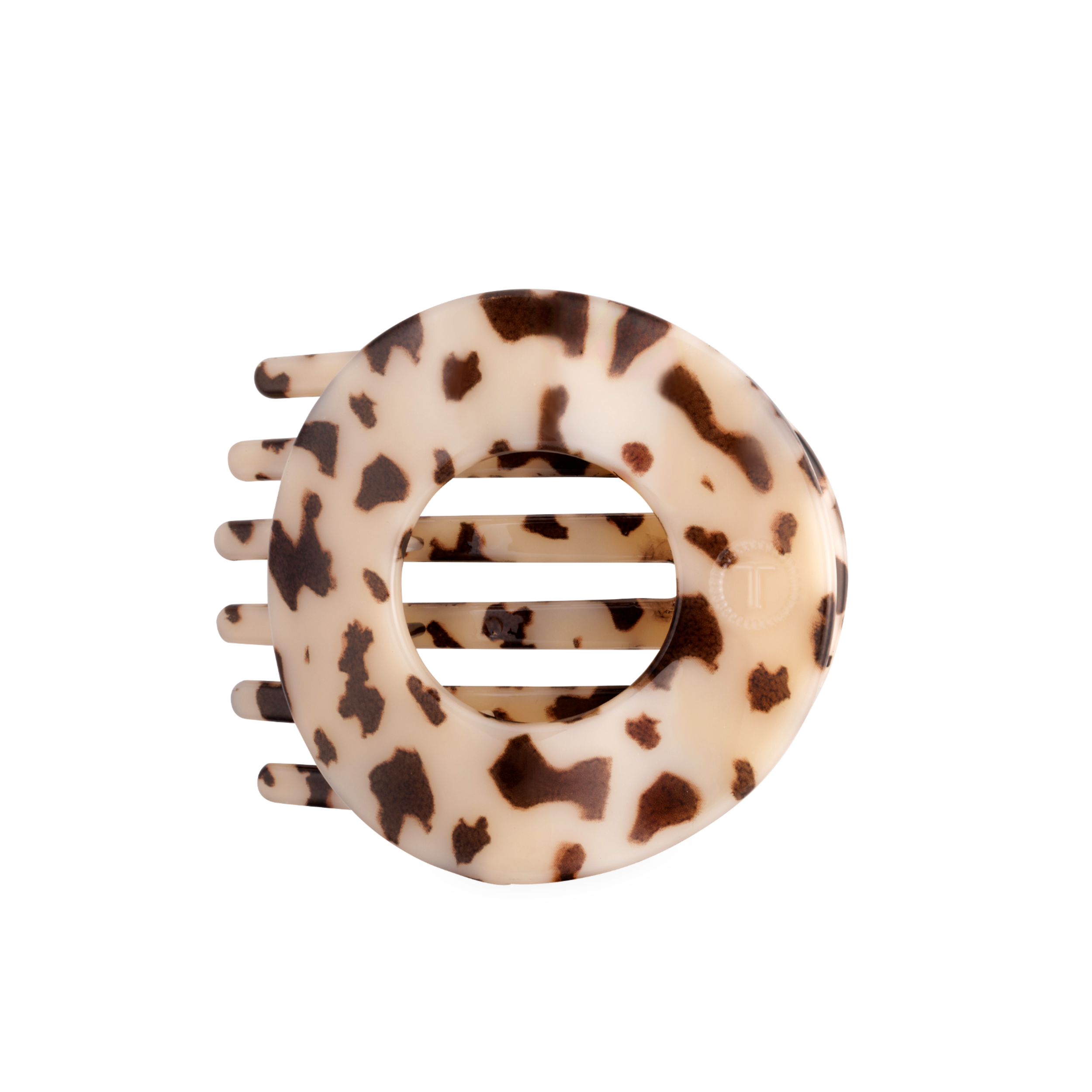 Flat Circle Hair Clip | Large | Blonde Tortoise