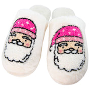 Pink Santa Christmas Slippers