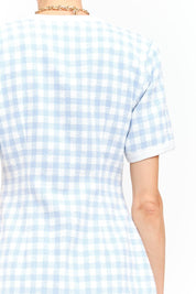 Blue Checkered Cindy Top