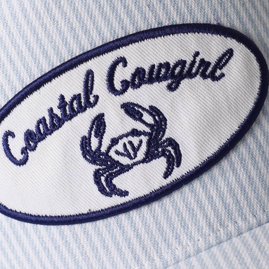 Coastal Cowgirl Crab Patch Seersucker Trucker Hat