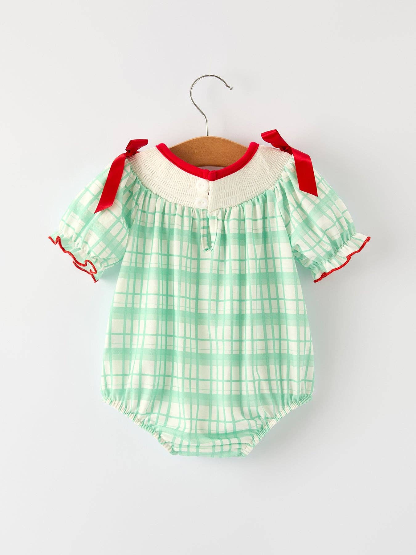 Green Plaid Christmas Romper