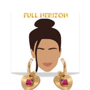 18k Gold Radiant Heart Pendant Statement Hoops