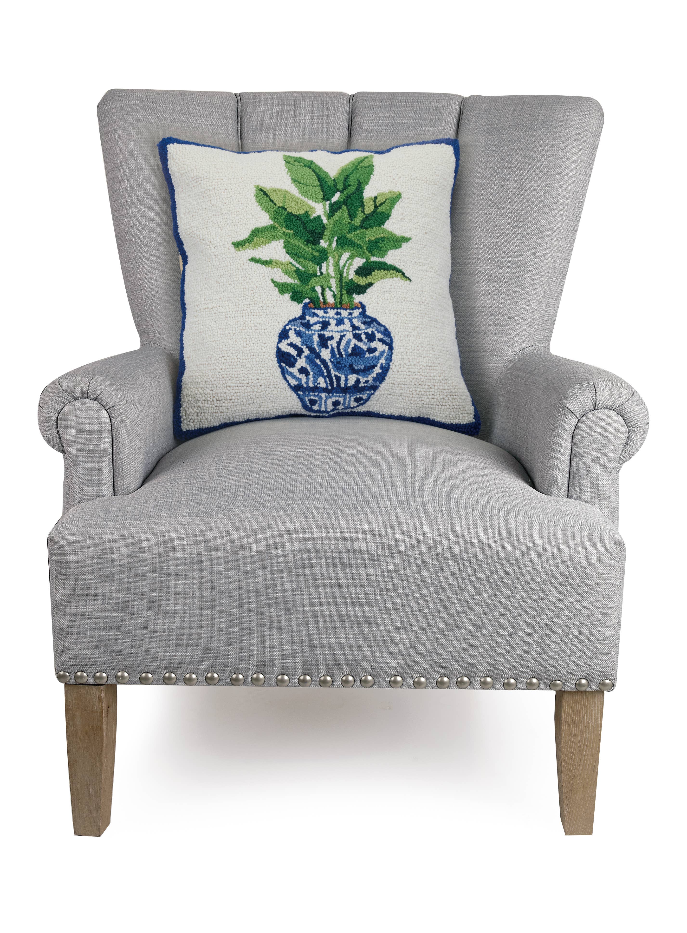 Blue Bird Of Paradise Hook Pillow - Sally Eckman Roberts