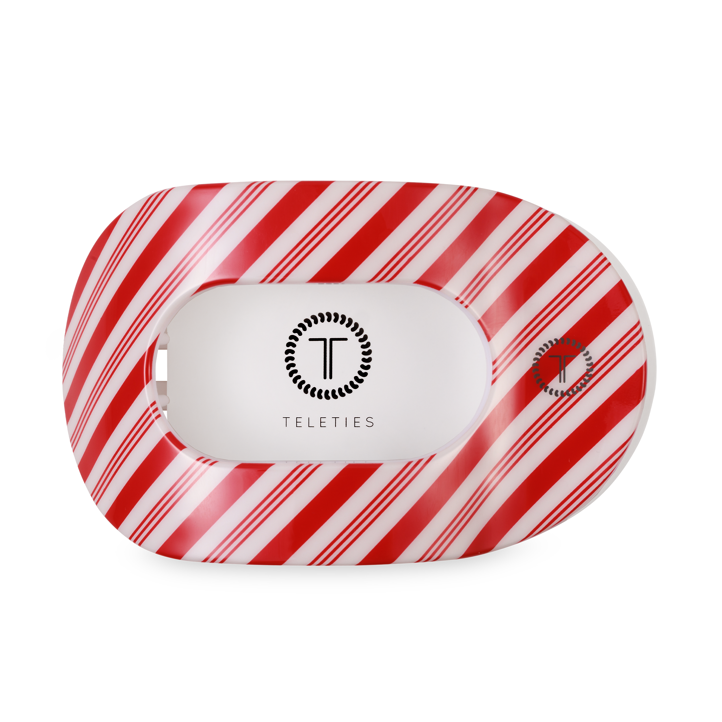 Candy Cane Large Round Flat Clip