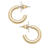 Celia Hoop Shiny Gold Earrings — base metal and shiny gold plating