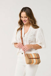 Blue Stripe Crossbody Purse