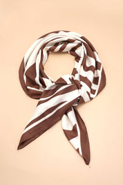Brown Zebra Bandana Scarf