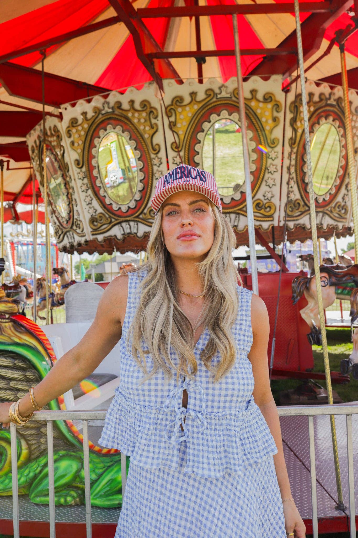 America’s Sweetheart Striped Trucker Hat