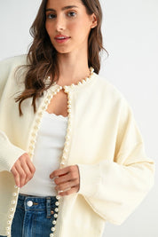 Pearl-Embellished Cardigan