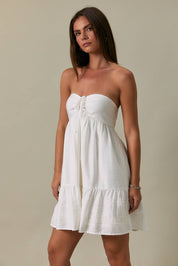White Lace Babydoll Mini Dress