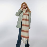 Red Retro Stripe Fleece Scarf from Ninety Nine Boutique