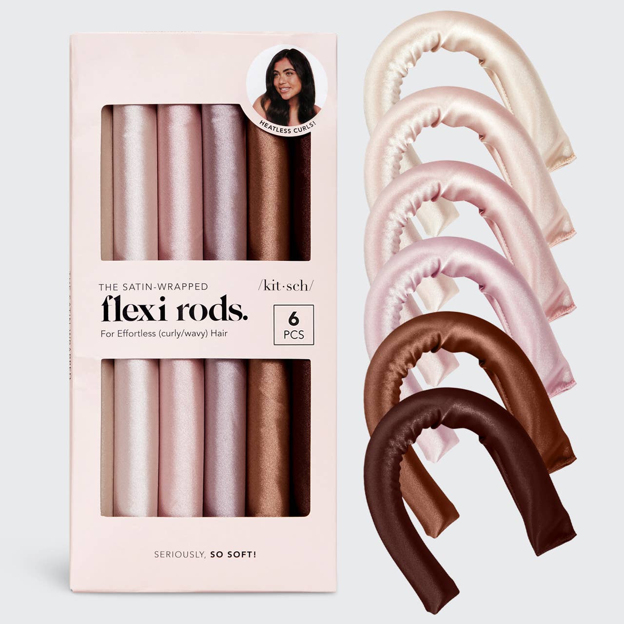 Satin Wrapped Flexi Rods - 6pc Set - Rosewood