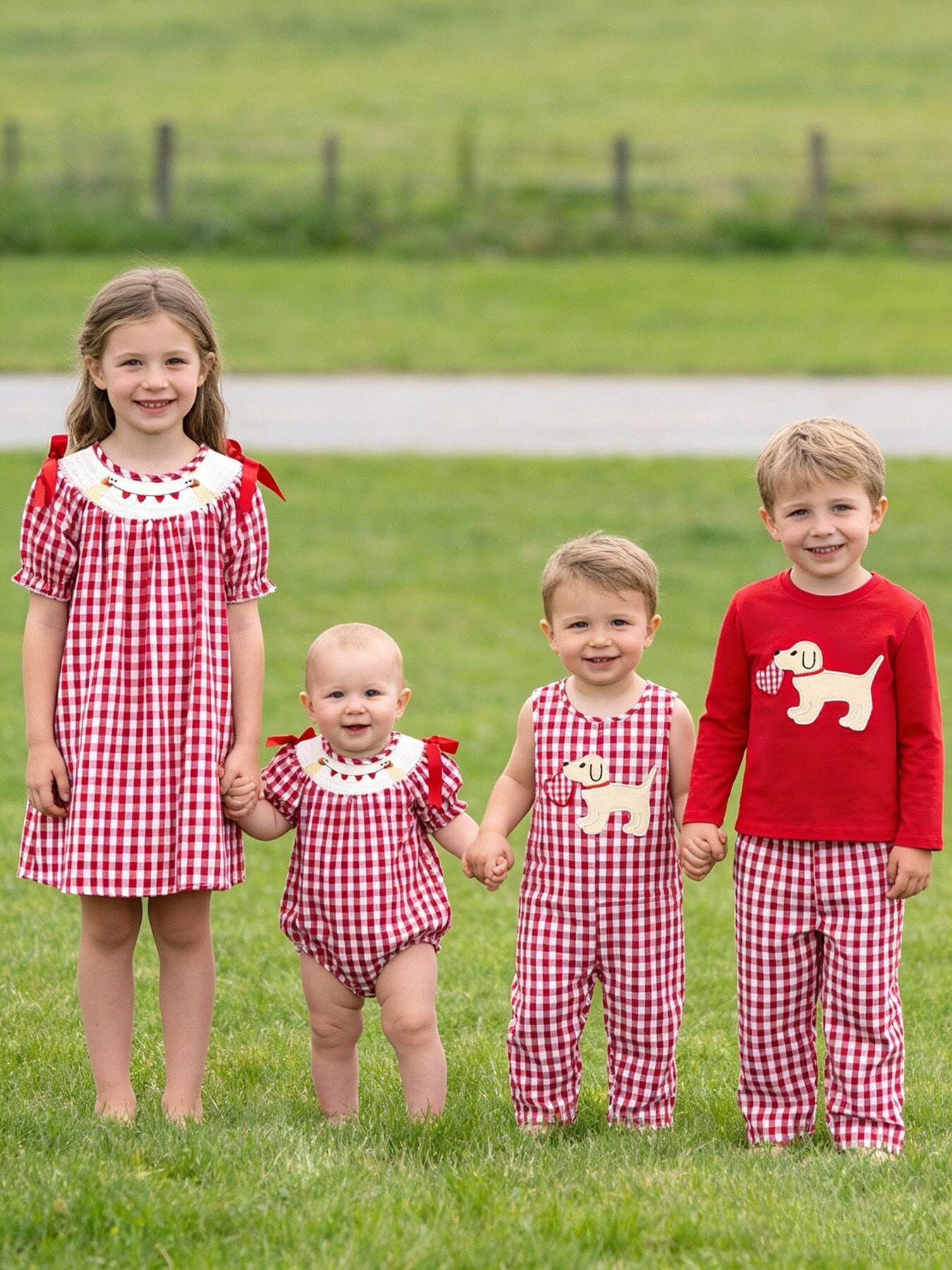 Valentine Red Plaid Boys Romper