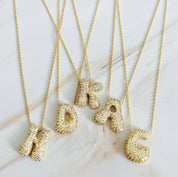 Crystal Bubble Initial Necklace: C at Ninety Nine Boutique, view 2