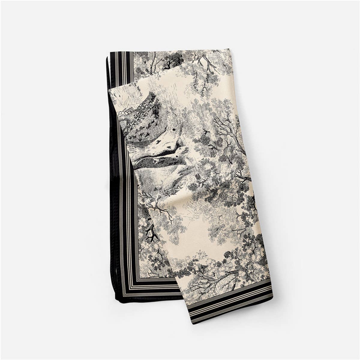 Black Vintage Versatile Square Scarf — view 8