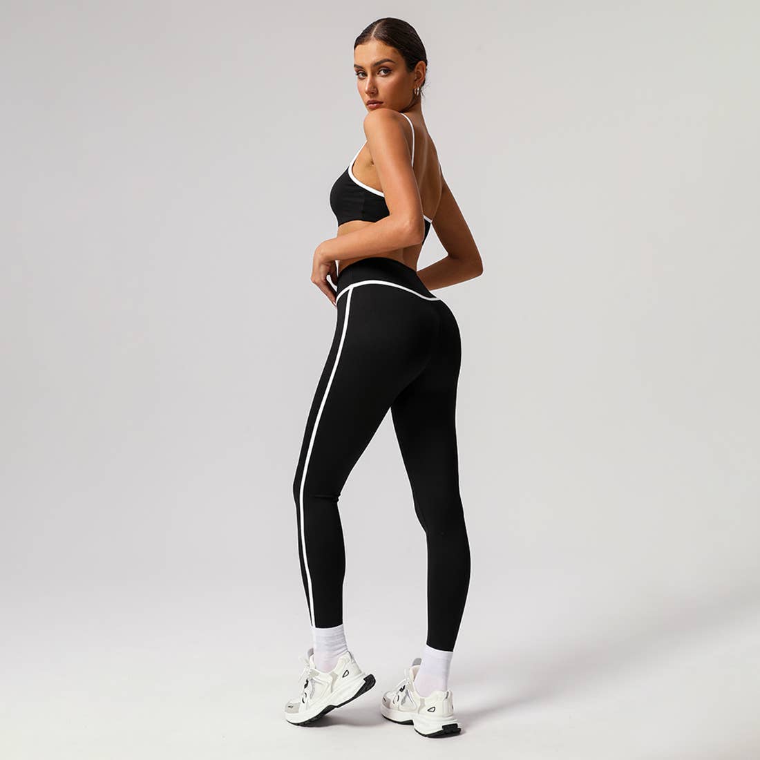 Black Contrast Workout Set