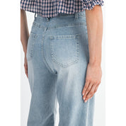 High-Rise Lt Denim Wide Leg Jean