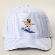 Light Blue Surfing Bear Trucker Hat