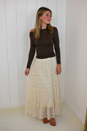Brown Ruched Long Sleeve Top