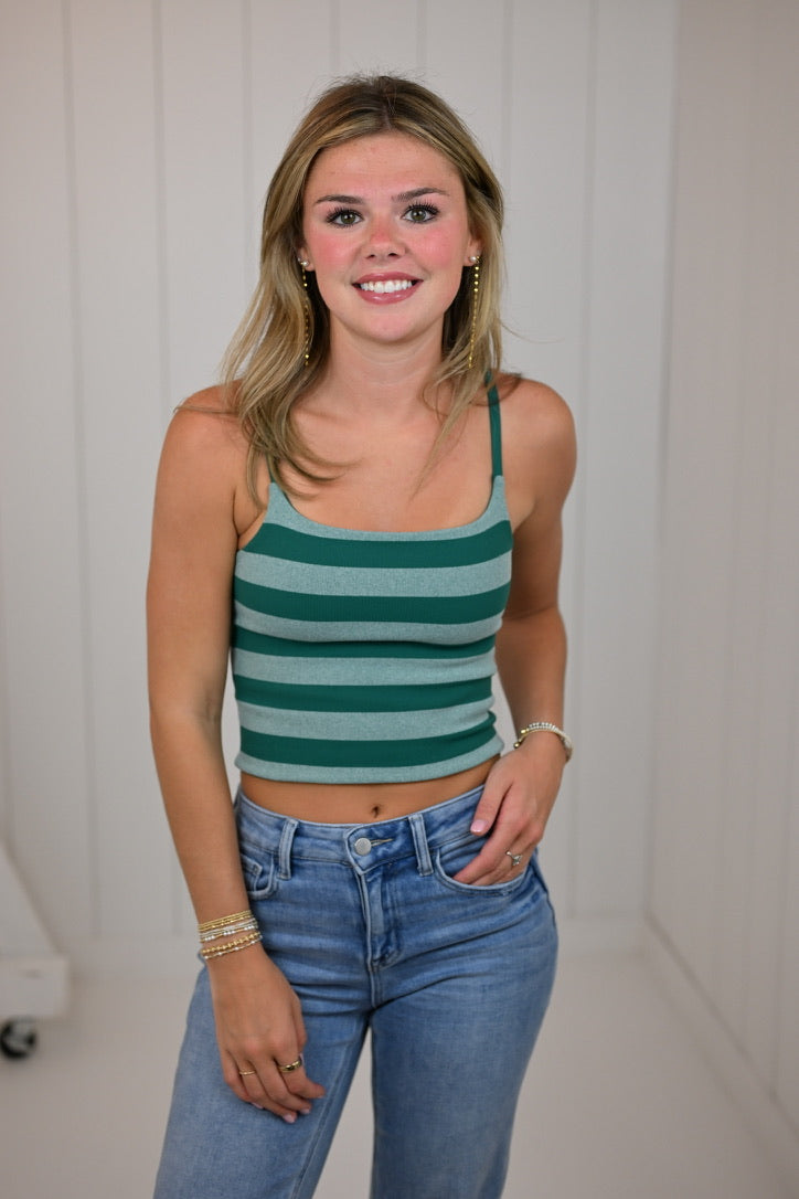 Green Seamless Reversible Cami