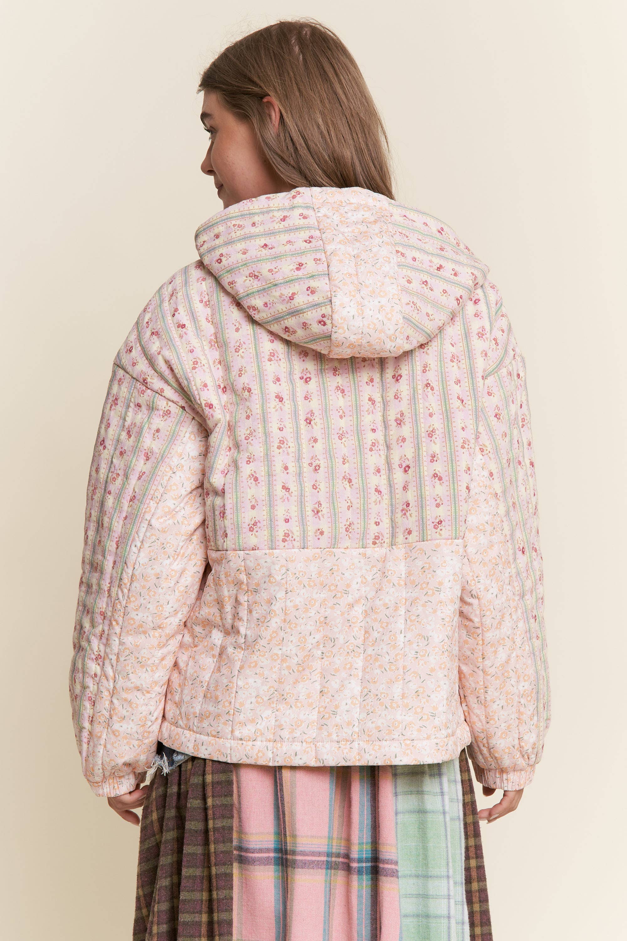 Pink Multi Floral Pattern Pull-Over Sweater