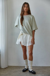 White Mini Wrap Tie Skort
