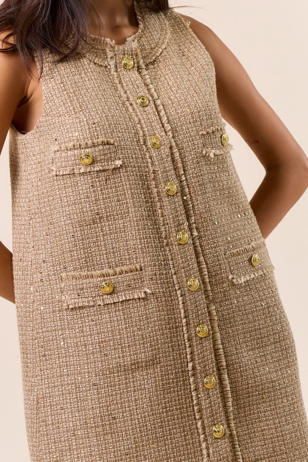 Tweed Sleeveless Dress