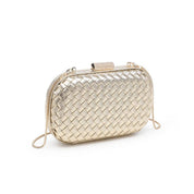 Gold Woven Oval Evening Bag