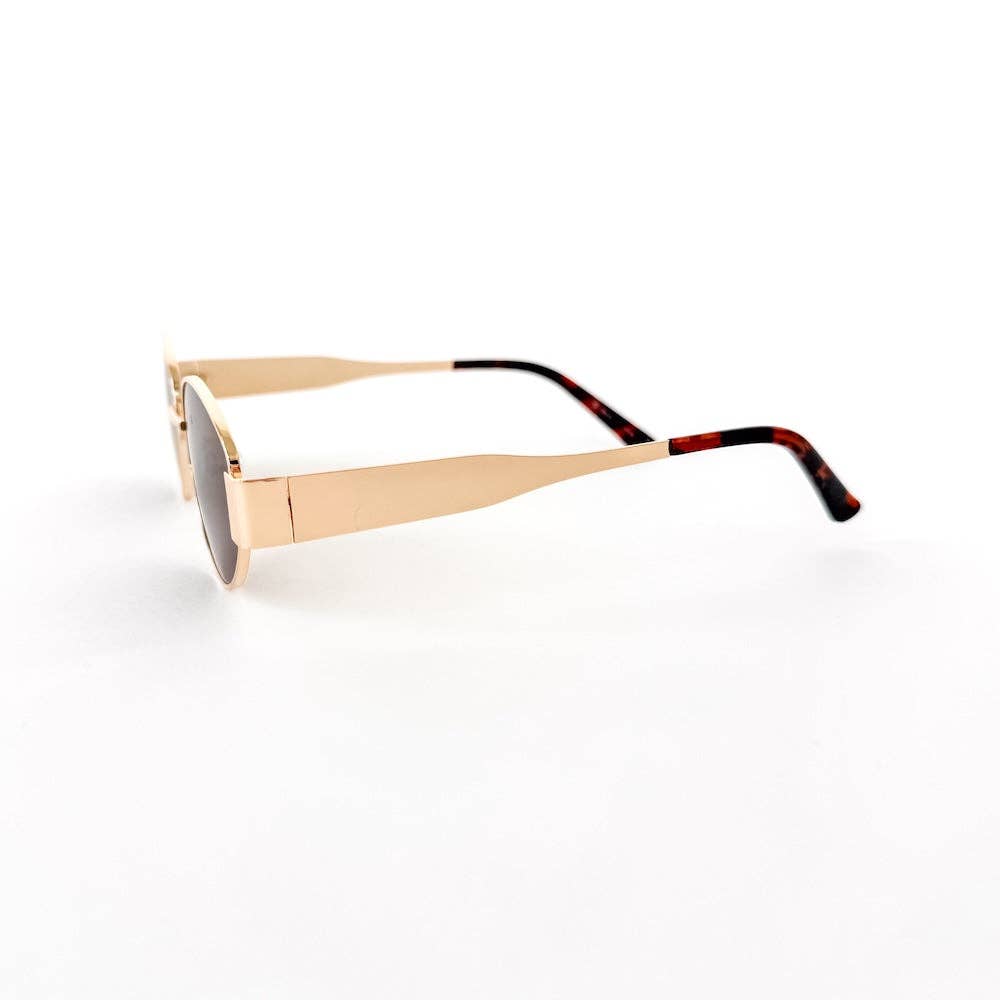 Gold Oval Sunglasses
