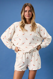 Cream USA Dog Graphic Print Set