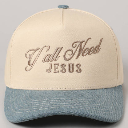 Y'all Need Jesus Embroidered Trucker Hat