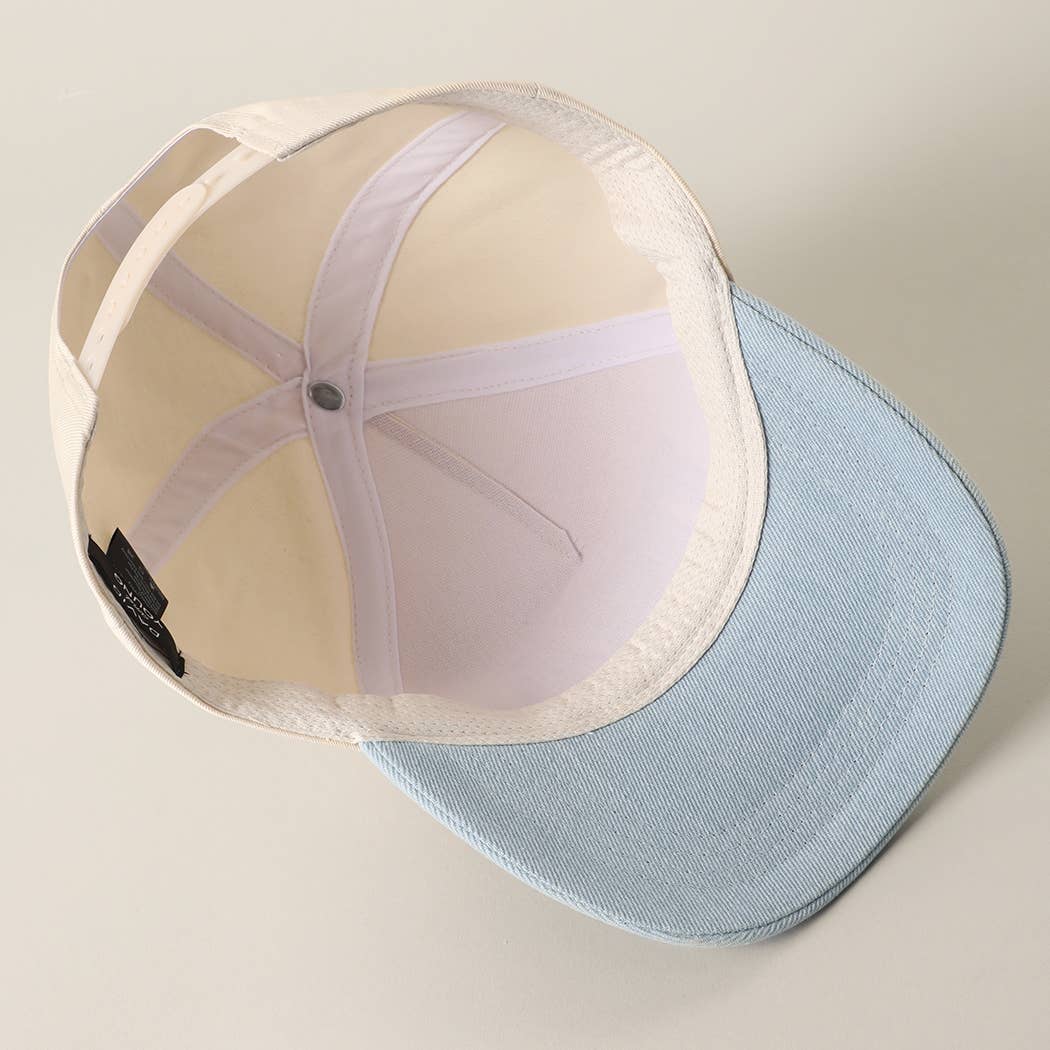 USA Flag Patch Denim Two-Tone Trucker Hat