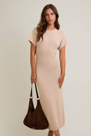 Taupe Sweater Midi Dress