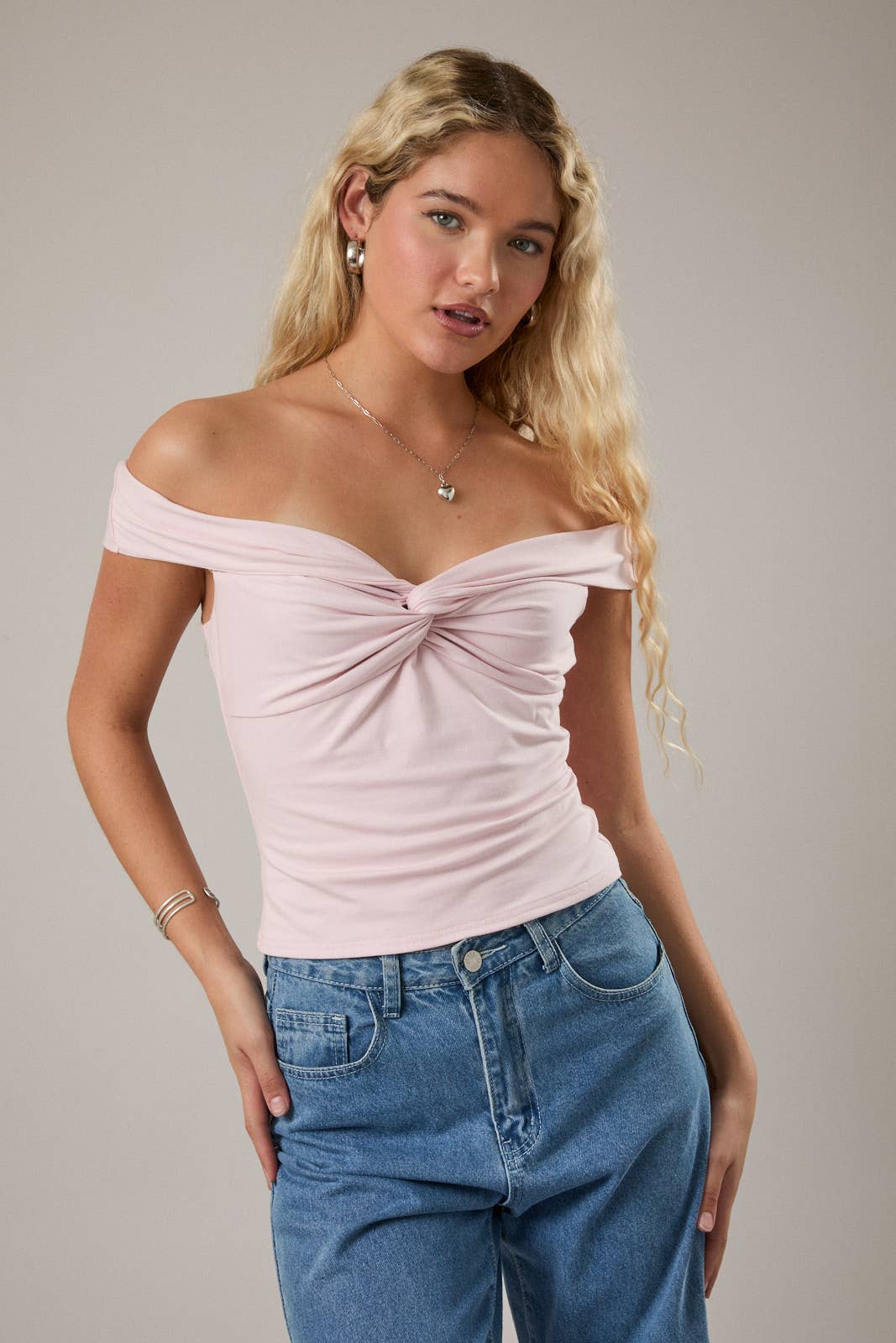 Pink Off the Shoulder Top