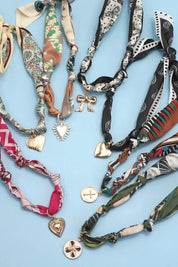Heart Handcrafted Scarf Interchangeable Charm Necklace