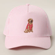 Light Pink Golden Retriever Seersucker Hat