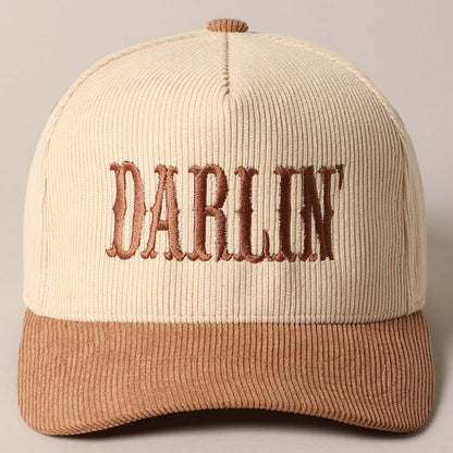 DARLIN' Corduroy Trucker Baseball Cap