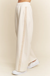 Cream Crochet Barrel Sweatpants