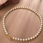 Gold Pearl Toggle Necklace