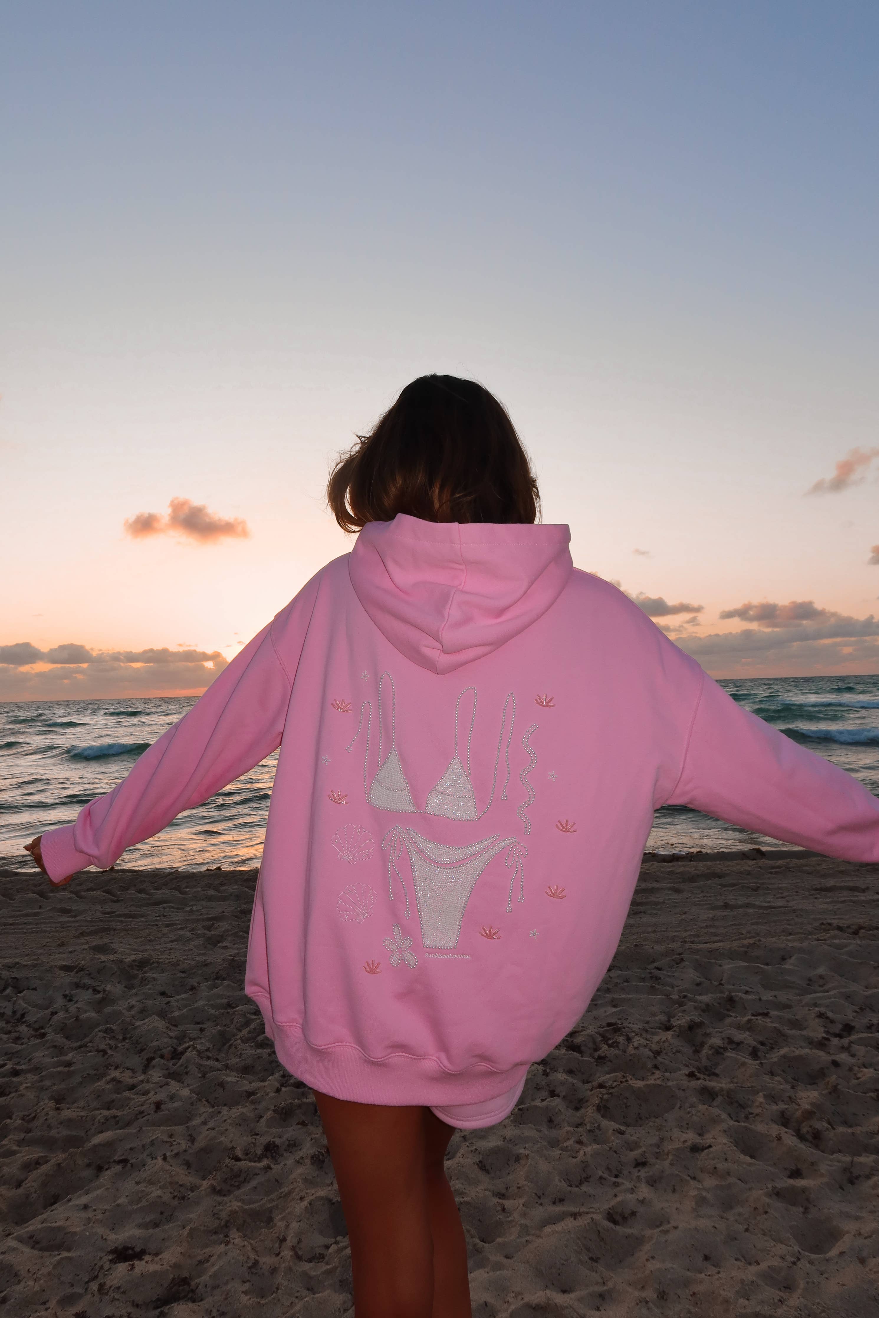 Pink Bikini Beaded Hoodie