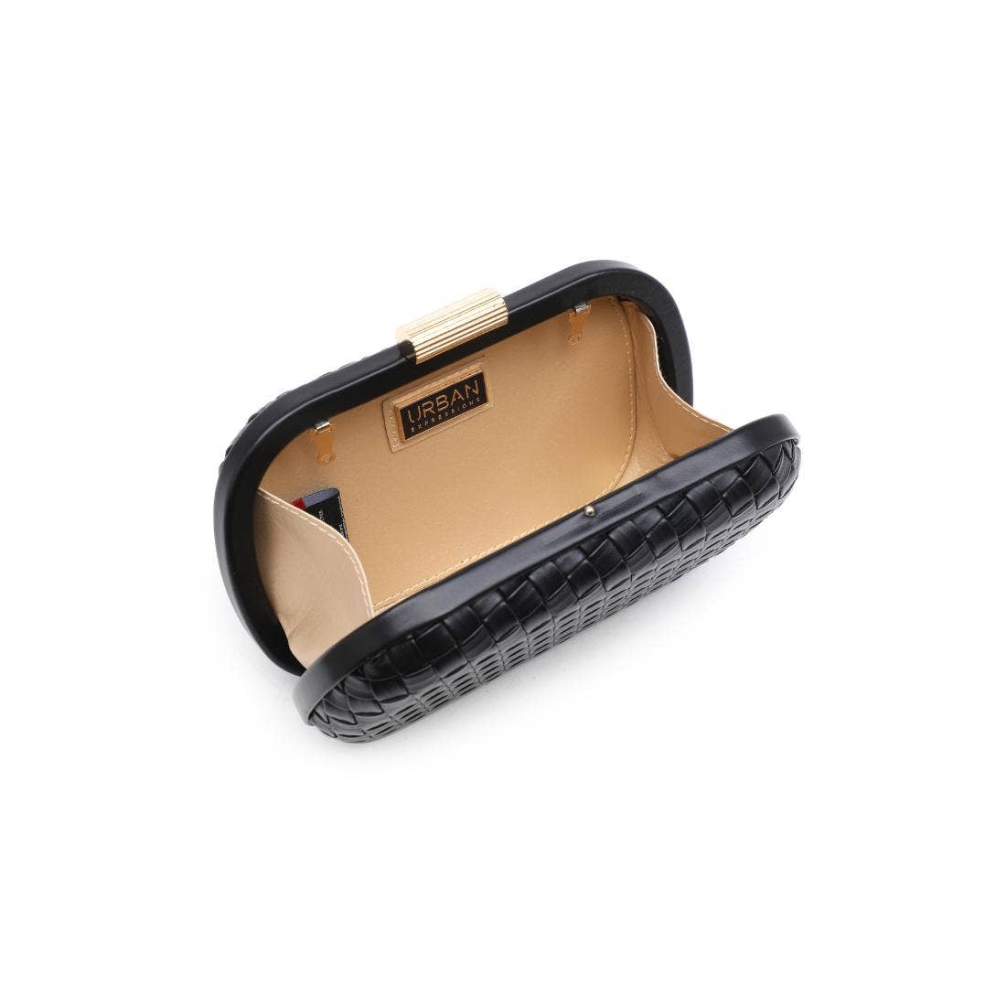 Black Woven Oval Evening Bag