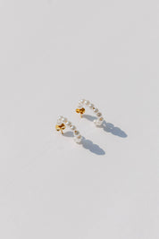 Pearl 18k Gold- Plated Hypoallergenic Small Hoop Earrings